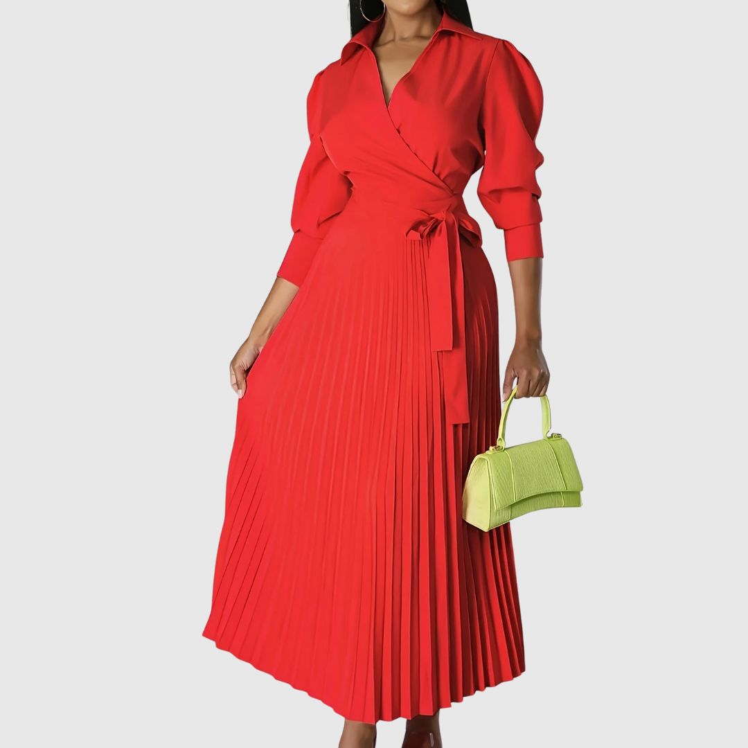 Evelina | Soft Pleated Midi Dress