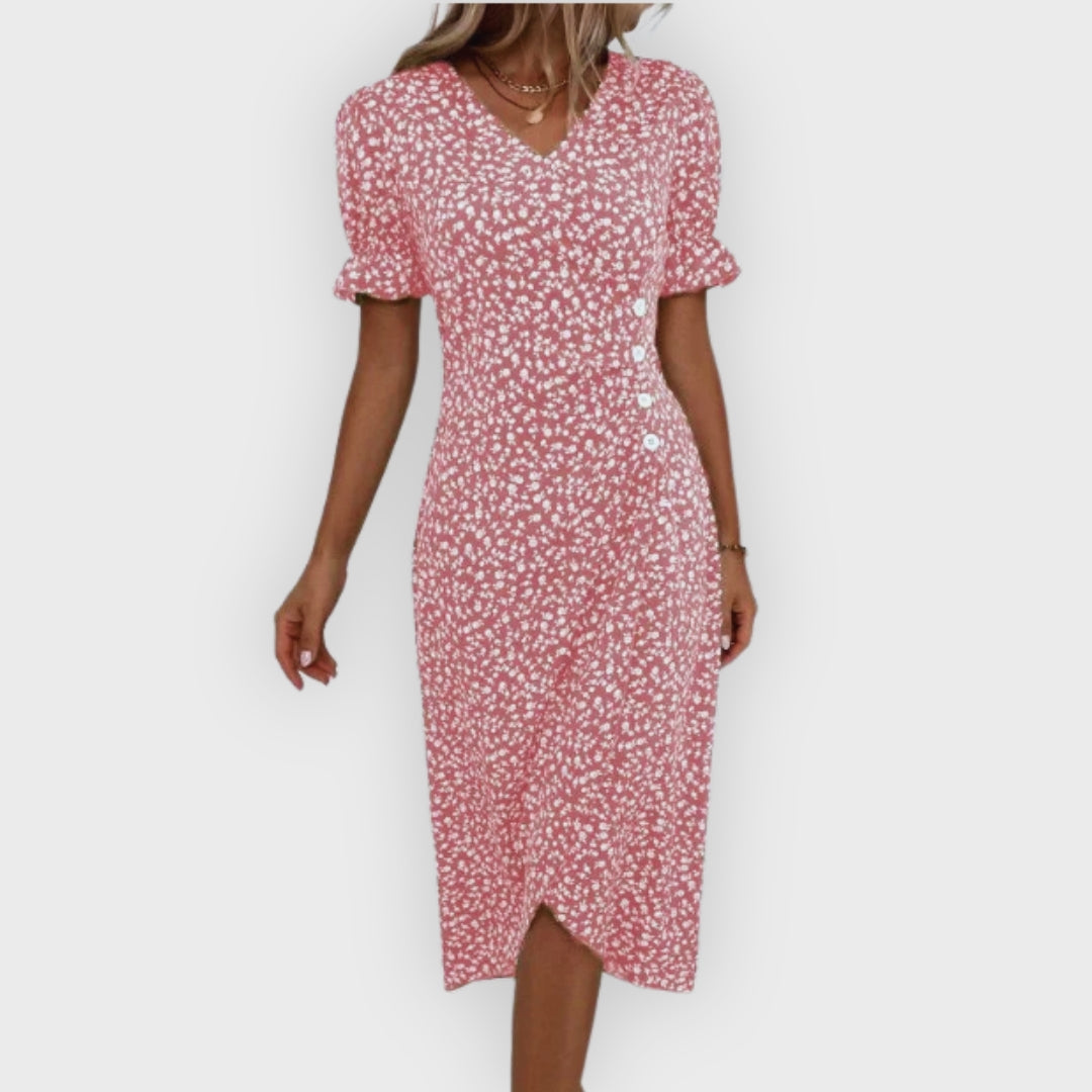 Holly | Elegant Floral Midi Dress