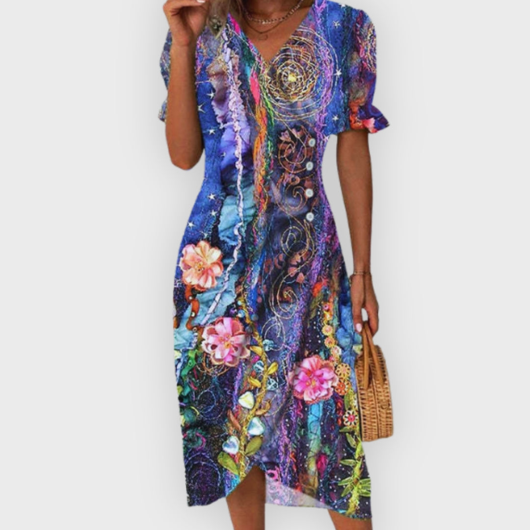 Holly | Elegant Floral Midi Dress