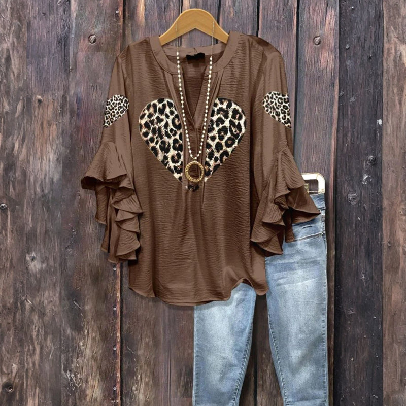 Vintage Blouse with Hart Print