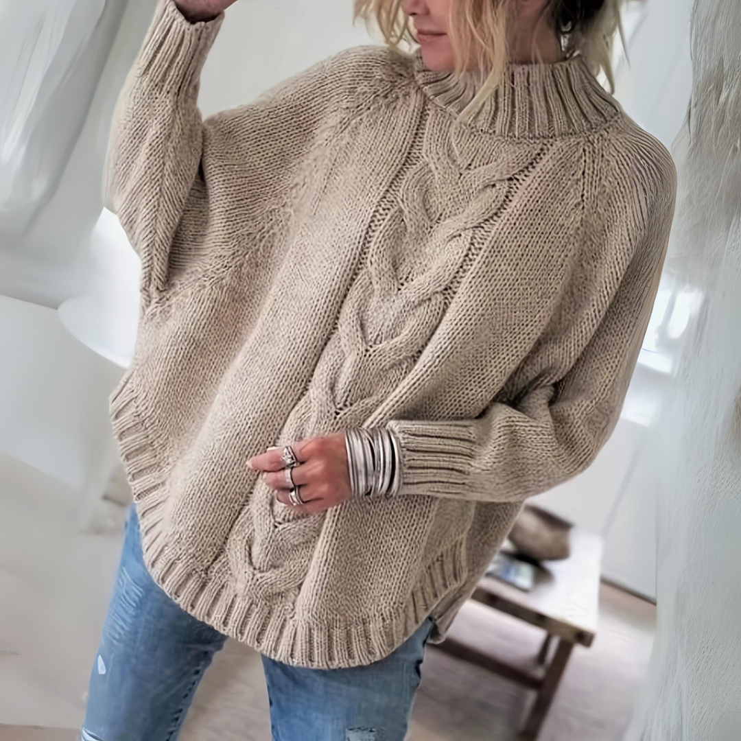 Lorette - Elegant Cable Knit Sweater
