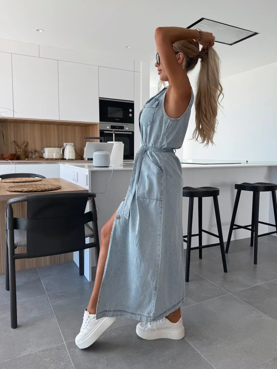 Éloane™ | Long Denim Dress