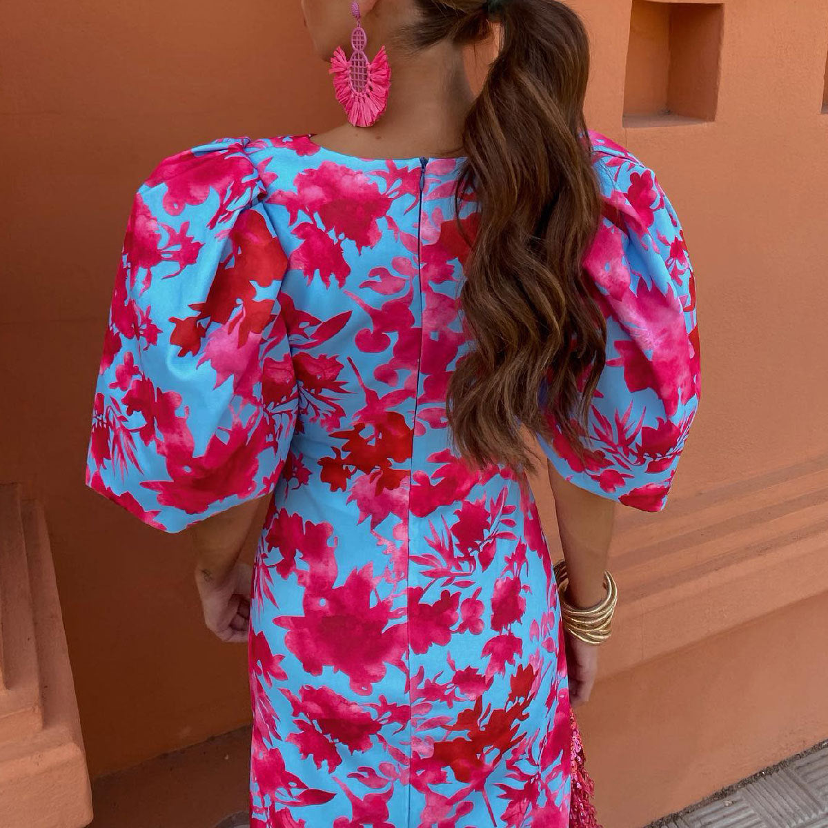 Lily™ | Colorful Dress with Pleated Sleeves