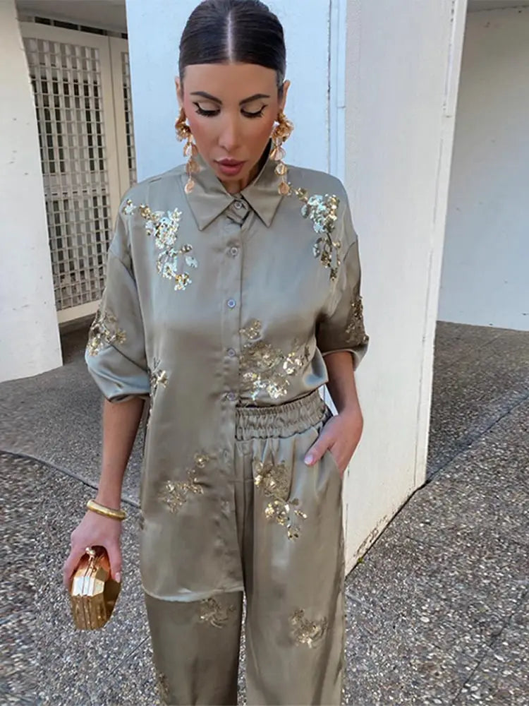 Maëlys™ | Two-Piece Satin Set