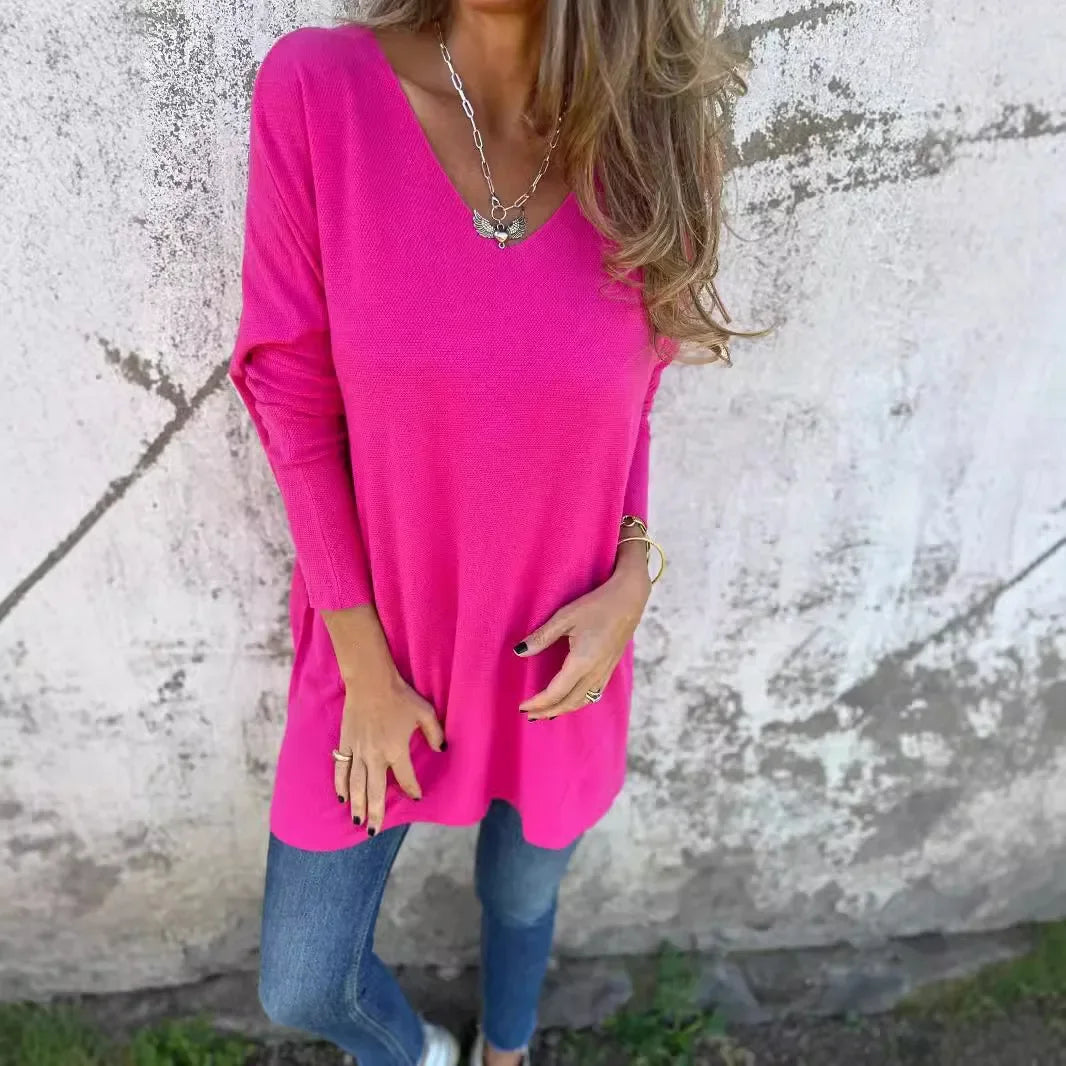 Sasha - Relaxed V-Neck Knit Tunic