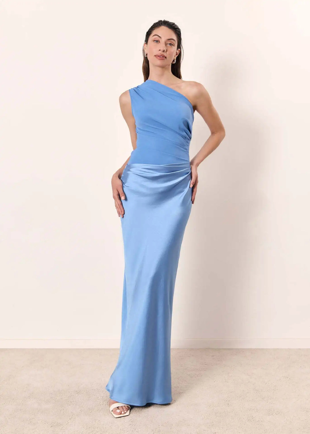 Aleida | One-Shoulder Satin Maxi Dress