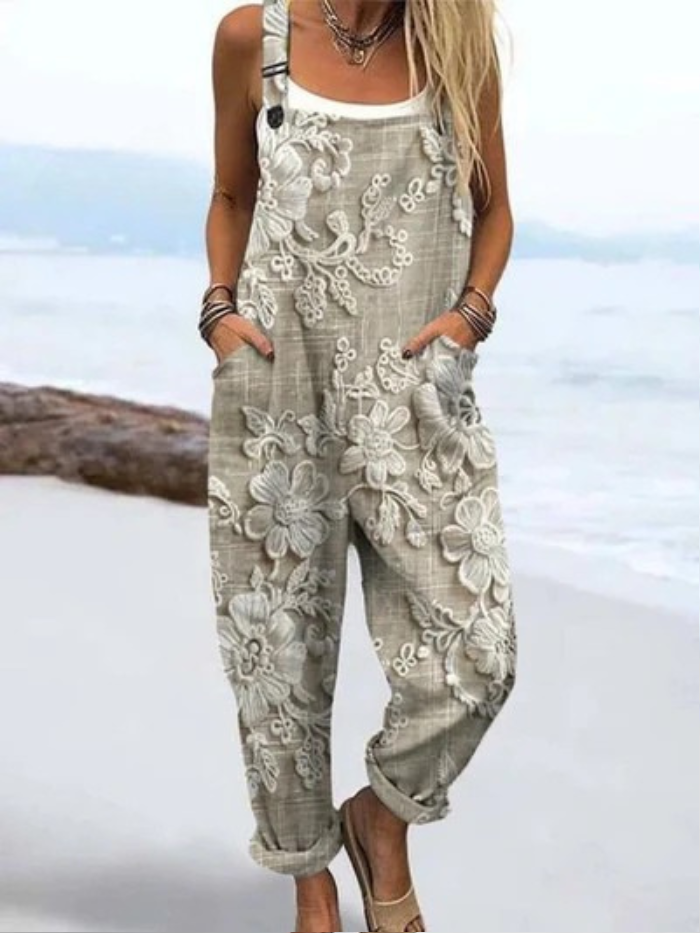 Liora | Embroidered Bloom Dungarees