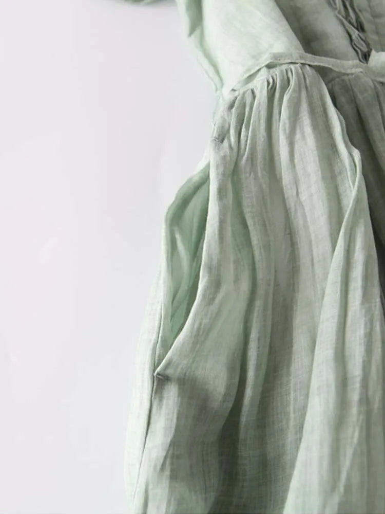 Arya – Women’s Retro-Style Dress with Round Neckline and Lace-Up Waist