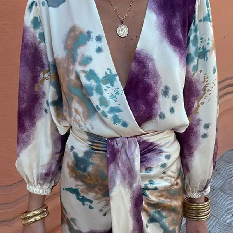 Clara™ | Elegant Silk Dress with V-Neck