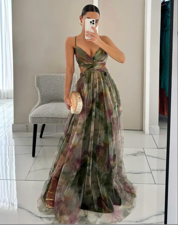 Vaëlia™ | Magnificent Floral Print Maxi Dress