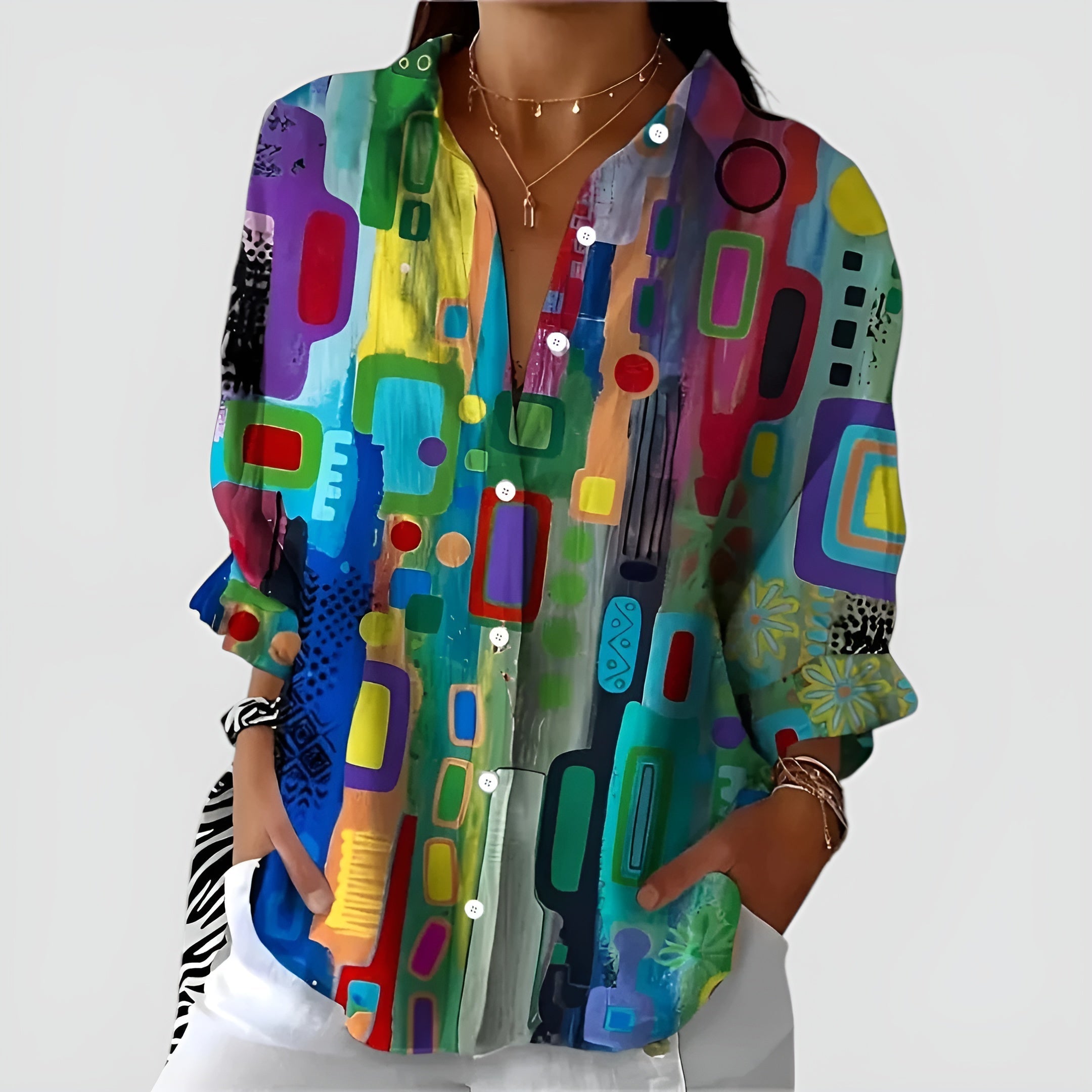 Edna™ - Geometric Pattern Blouse