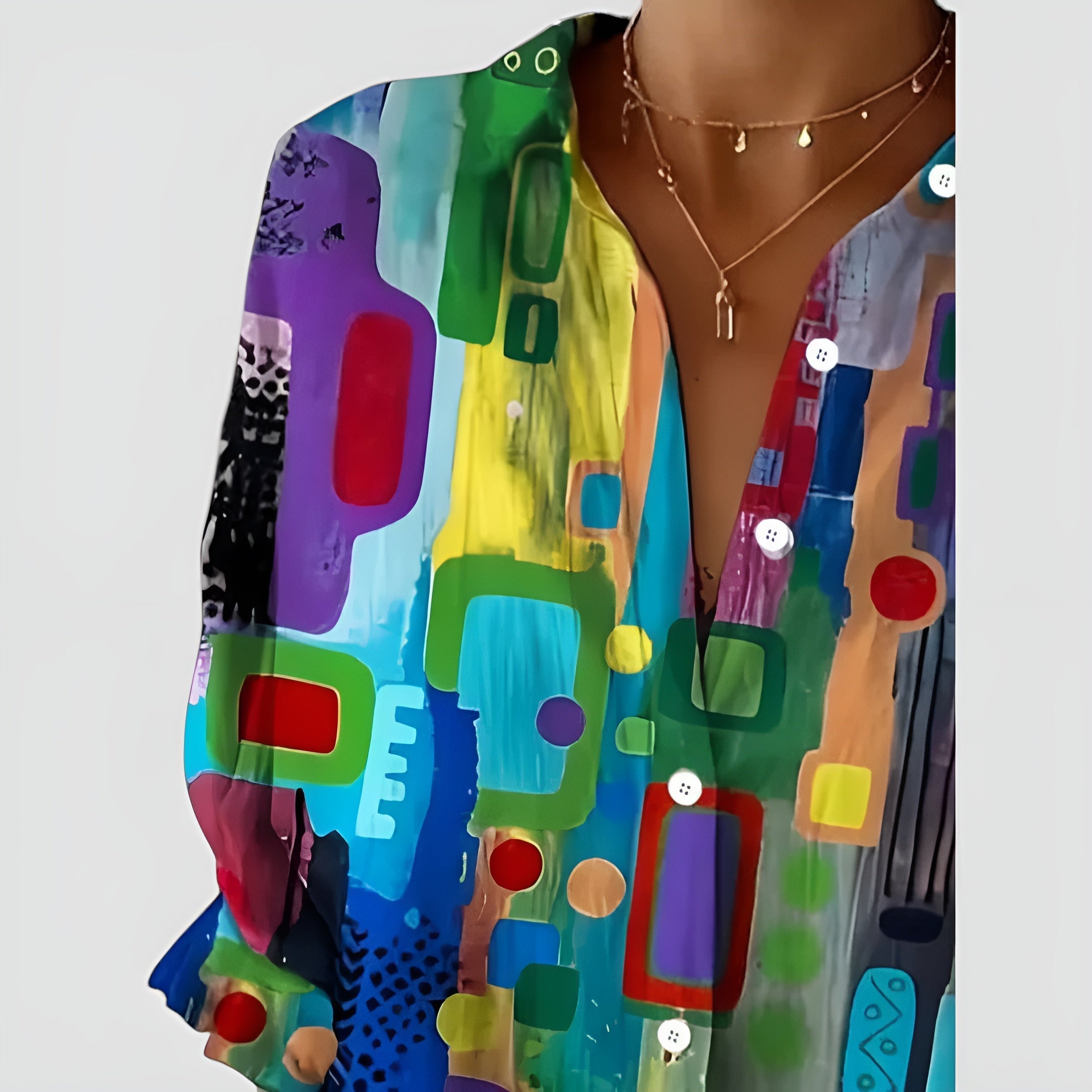 Edna™ - Geometric Pattern Blouse