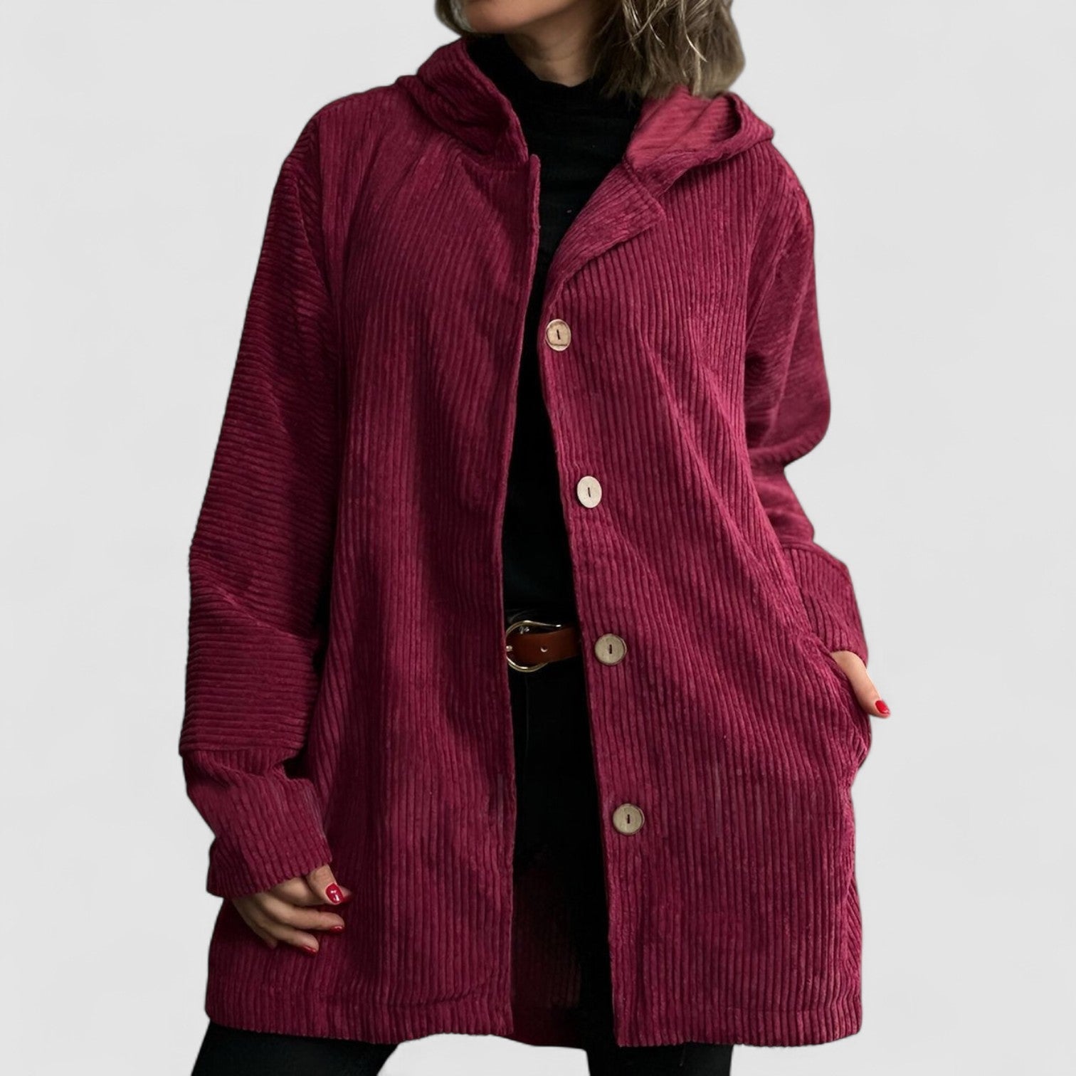 Cordia™ | Cozy Corduroy Hooded Jacket