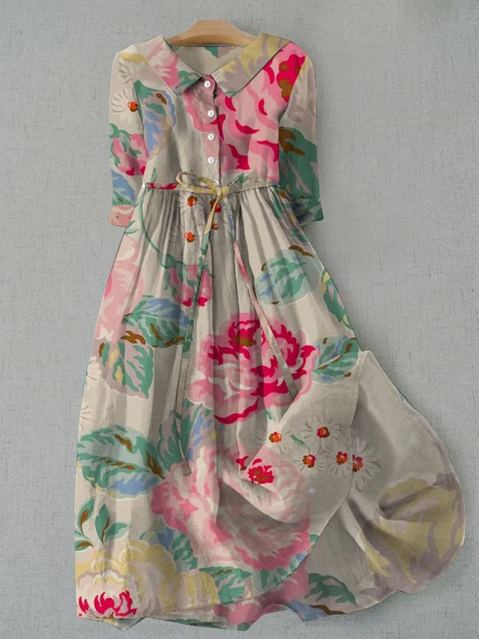 Livia – Elegant Floral Dress with Short Sleeves