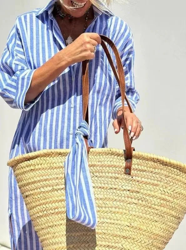 Éliane™ | Striped Dress with Collar