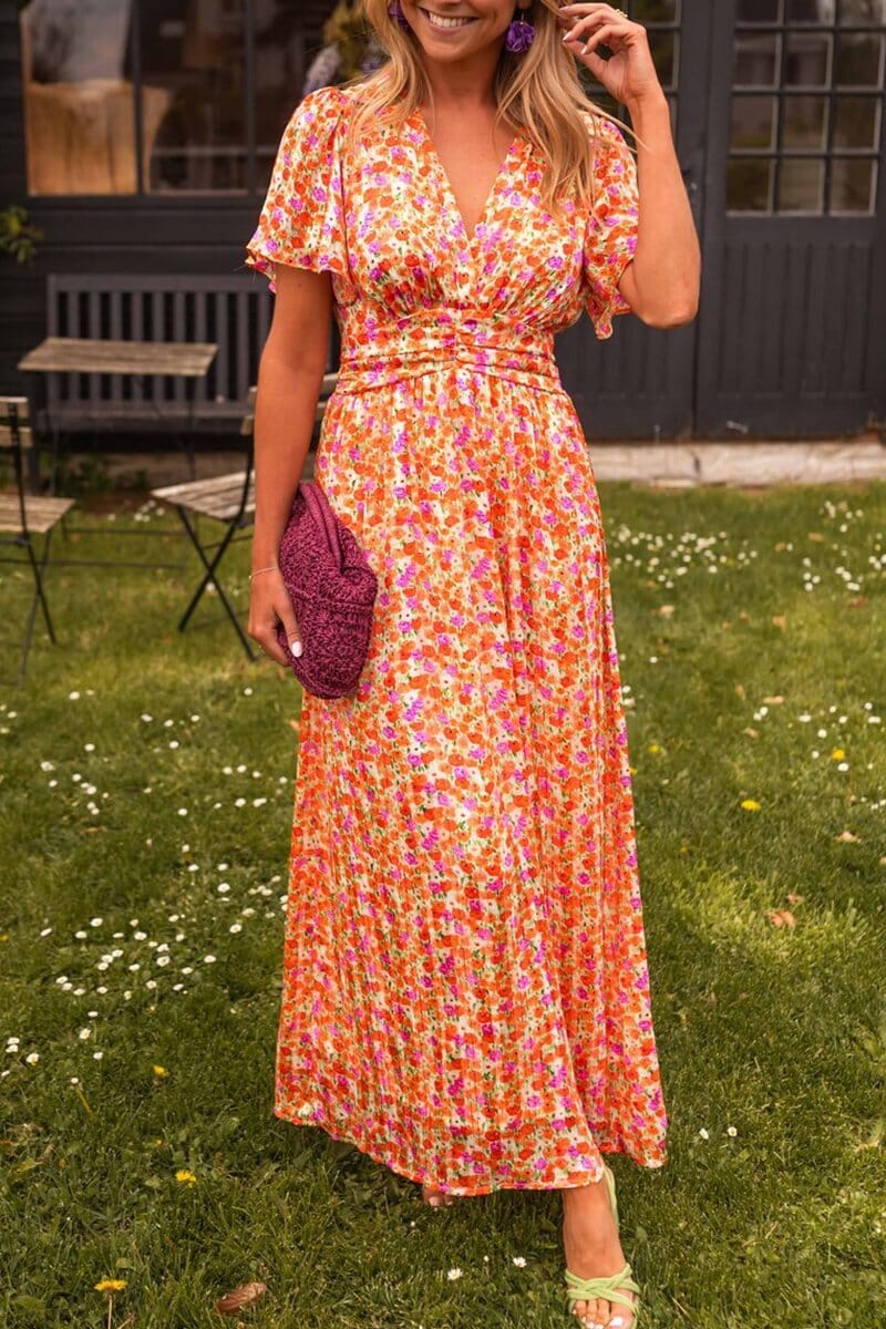 Amélie™ | Elegant Long Dress with V-Neck